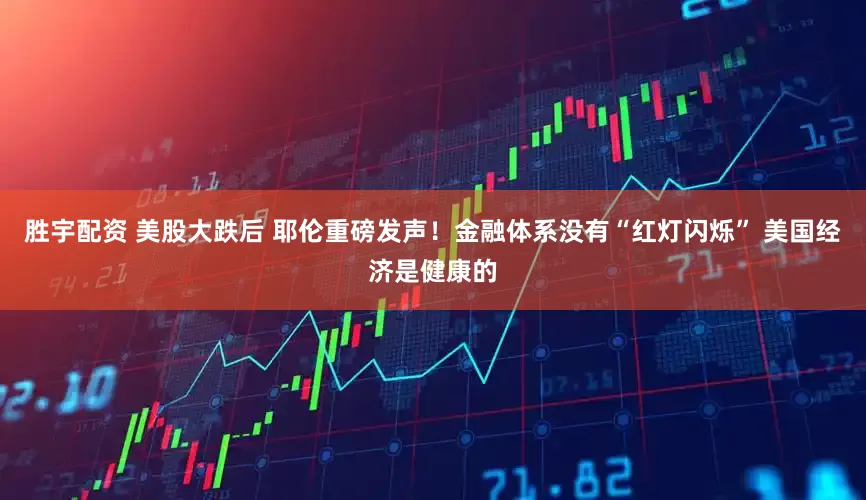 胜宇配资 美股大跌后 耶伦重磅发声！金融体系没有“红灯闪烁” 美国经济是健康的