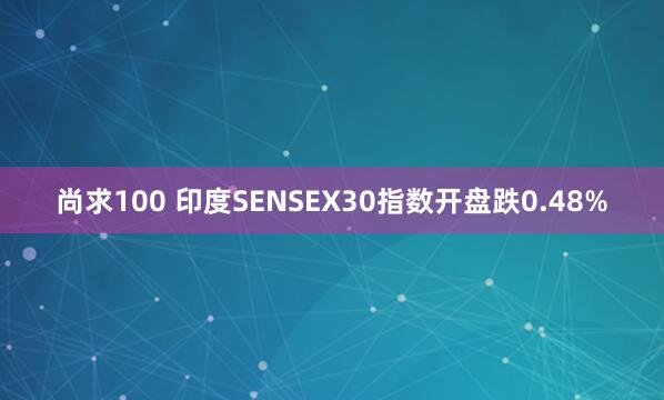 尚求100 印度SENSEX30指数开盘跌0.48%