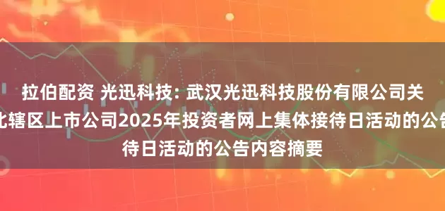 拉伯配资 光迅科技: 武汉光迅科技股份有限公司关于参加湖北辖区上市公司2025年投资者网上集体接待日活动的公告内容摘要